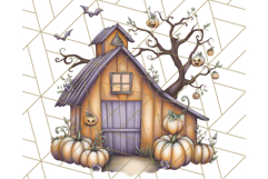 Halloween Cottagecore Barn PNG Clipart, Fall Style Product Image 2