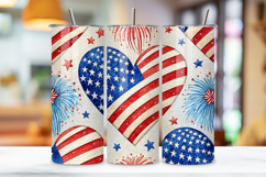 4th Of July Heart Patriot Seamless Tumbler Wrap - 3D Love Product Image 3