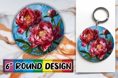 Romantic Keychain Coaster Set - Artistic Blooms Product Image 1