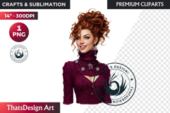 Cosy Winter Girl Clipart, Fashion Girl PNG, christmas Product Image 1