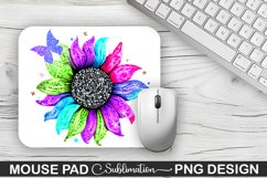 Magical Purple Cyan Sunflower Sublimation Mouse Pad Design Product Image 1