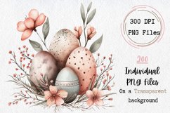 Watercolor Pink and Beige Easter Clipart Bundle Product Image 2