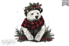 Christmas Bear Clipart Design - High Quality 300 Dpi Product Image 1