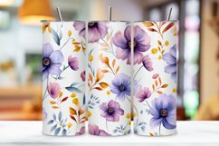 Flowers Tumbler Wrap, Sublimation PNG design, Watercolor Product Image 3