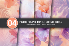 Peach Purple Pastel Digital Paper Product Image 1
