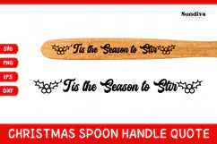 Christmas Wooden Spoon Handle Quote SVG - Tis The Season Product Image 1