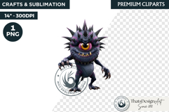 Halloween Little Monster Clipart Png, Spooky Cute Fantasy Product Image 1