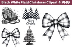 Black White Plaid Christmas clipart PNG Product Image 1