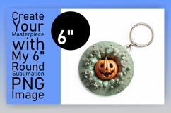 Vibrant Round Design Car Coaster PNG , 3D Pumpkin Product Image 1