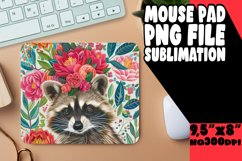 Sublimation Wrap: Raccoon with Flowers for Teardrop PNG Product Image 1