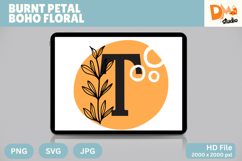 Burnt Petal Boho Floral Monogram Product Image 1