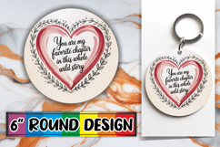 Cozy Round Keychain PNG Magic, Heart Quote Product Image 1