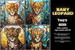 Baby Leopard Stained Glass Square Coaster - 04 Variations Product Image 2