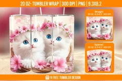 Cats Tumbler Wrap Designs, Sublimation Wrap Product Image 1