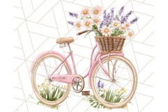 Bicycle with Flowers PNG, Pastel Spring Floral Bike Clipart Product Image 2