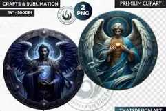 Archangels round clipart PNG, Christian angel clipart Product Image 1