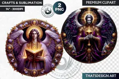 Archangels round clipart PNG, Christian angel clipart Product Image 1