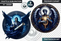 Archangels round clipart PNG, Christian angel clipart Product Image 1