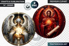 Archangels round clipart PNG, Christian angel clipart Product Image 1