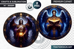 Archangels round clipart PNG, Christian angel clipart Product Image 1