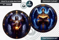 Archangels round clipart PNG, Christian angel clipart Product Image 1