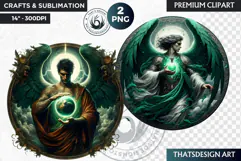 Archangels round clipart PNG, Christian angel clipart Product Image 1