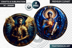 Archangels round clipart PNG, Christian angel clipart Product Image 1
