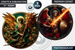 Archangels round clipart PNG, Christian angel clipart Product Image 1