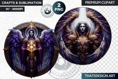 Archangels round clipart PNG, Christian angel clipart Product Image 1