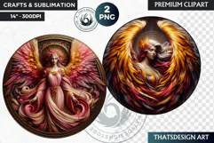 Archangels round clipart PNG, Christian angel clipart Product Image 1