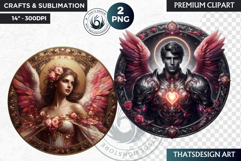 Archangels round clipart PNG, Christian angel clipart Product Image 1