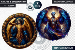 Archangels round clipart PNG, Christian angel clipart Product Image 1