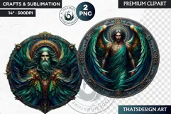 Archangels round clipart PNG, Christian angel clipart Product Image 1