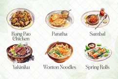 Asian Foods Watercolor Clipart Big Bundle Product Image 4