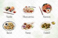 Asian Foods Watercolor Clipart Big Bundle Product Image 2
