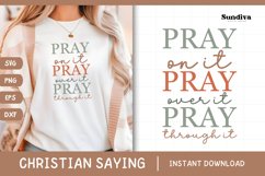Christian Quote SVG - Faith Saying | Pray Pray Pray Product Image 1