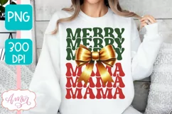 Merry Mama and Mini christmas sublimation PNG designs Product Image 4