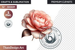 Pink Rose Gold flower Clipart, Abstract Flowers Wedding PNG Product Image 1