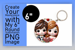 Gorgeous Round Design Keychain PNG , 3D Characters Product Image 1
