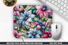 Flower Mouse Pad Sublimation, Spring Flower Mouse Pad PNG Product Image 1