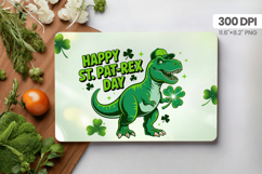 Happy St Pat-Rex Day Cute Dinosaur Cutting Board PNG Sublima Product Image 1