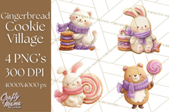 Gingerbread Village Gouache PNG Clipart Product Image 1