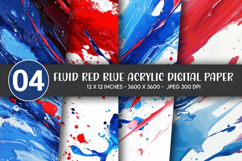 Fluid Red Blue Acrylic Digital Paper Product Image 1