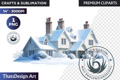 Watercolor Winter Landscapes and Snowy Cabin Illustrations Product Image 1