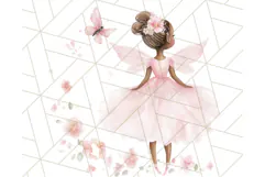 Pastel Pink Fairy Garden Clipart, Enchanted Cottagecore Png Product Image 2