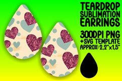 Trendy Teardrop Earrings Design PNG Artwork , Heart Product Image 1