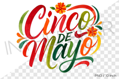 Colorful Cinco de Mayo festive script typography PNG Clipart Product Image 1