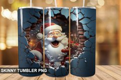 3D Christmas Santa Cracked Hole PNG Tumbler Design Product Image 1