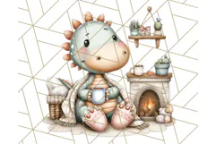 Christmas Dinosaur Party Png, Dino Clipart PNG Product Image 2