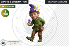 Spring Blossom Gnomes Cliparts Fantasy graphics scrapbooking Product Image 1